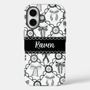 Coquette Black Bow iPhone 16 Case