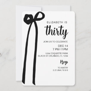Coquette Black Bow Invitation,  Editable Invitatio Invitation