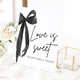 Coquette Black Bow Love is Sweet Treat Favour Sign
