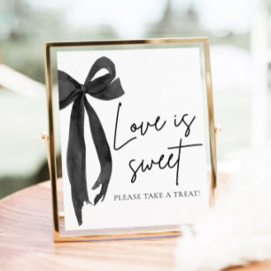 Coquette Black Bow Love is Sweet Treat Favour Sign