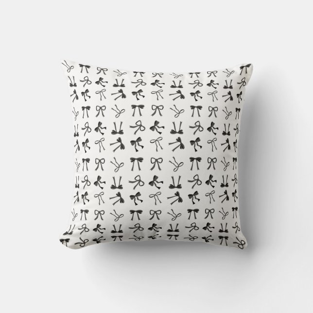 Coquette black Bows Cushion (Front)