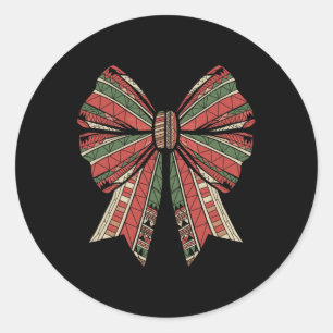 Coquette Black History Month African American Bow Classic Round Sticker