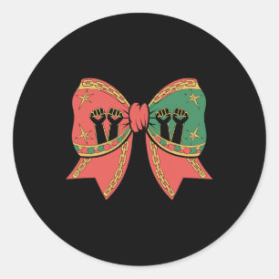 Coquette Black History Month African American Bow Classic Round Sticker