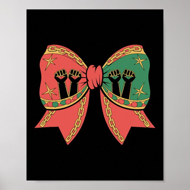 Coquette Black History Month African American Bow  Poster (Front)