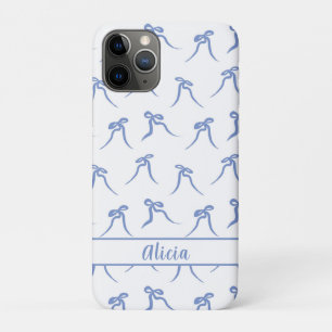 Coquette Blue and White Bows iPhone 11 Pro Case