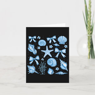 Coquette Blue Bow Ocean Beach Summer Women Girls K Card