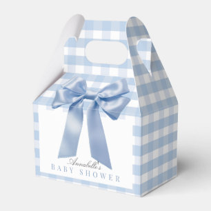 Coquette Blue Bow Ribbon Boy Baby Shower Favour Box