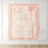 Coquette Blush Pink Bow Whimsical Cute Baby Shower