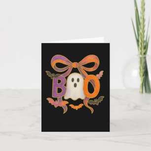Coquette Boo Cute Ghost Spooky Funny Halloween Men Card