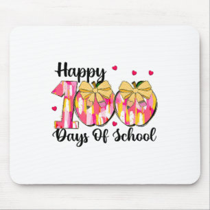 Coquette Bow 100 Days Of School Apples Pencil Girl Mouse Mat