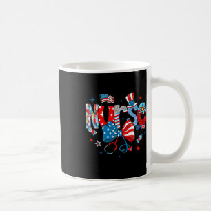 Coquette Bow 4th Of July Nurse Nursing Usa Flag Gi Coffee Mug