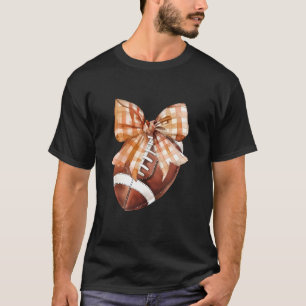 Coquette Bow American Football Autumn Thanksgiving T-Shirt