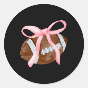 Coquette Bow American Footll Game Day Thanksgiving Classic Round Sticker