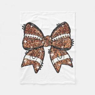 Coquette Bow American Footll Game Day Thanksgiving Fleece Blanket