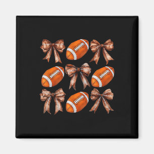 Coquette Bow American Footll Game Day Thanksgiving Magnet