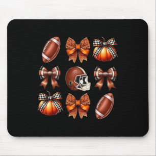 Coquette Bow American Footll Game Day Thanksgiving Mouse Mat