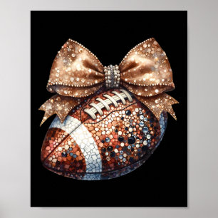Coquette Bow American Footll Game Day Thanksgiving Poster