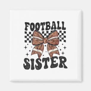 Coquette Bow American Footll Sister Game Day Thank Magnet