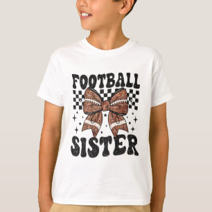 Coquette Bow American Footll Sister Game Day Thank T-Shirt