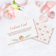 Coquette Bow and Florals Enclosure Card