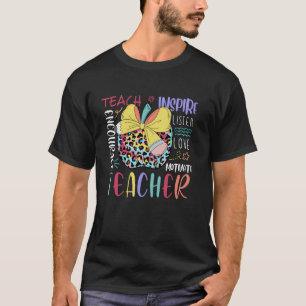 Coquette Bow Apple Teacher Happy First Day Back To T-Shirt
