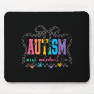 Coquette Bow Autism Accept Understand Love Autism Mouse Mat