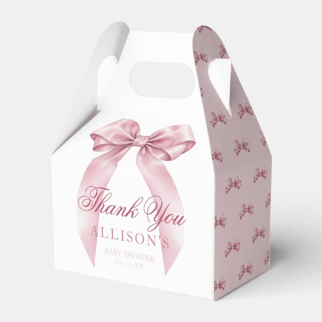 Coquette Bow Baby Shower Favour Boxes – Elegant Pi (Back Side)