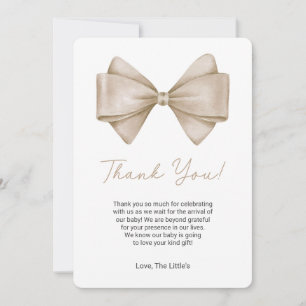 Coquette Bow Baby Shower Thank You Card