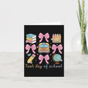 Coquette Bow Back To School Teacher Kids First Day Card