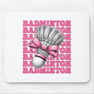Coquette Bow Badminton Player Shuttle Girl Mum Pin Mouse Mat