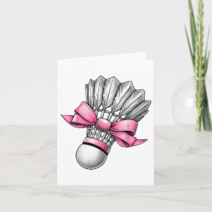 Coquette Bow Badminton Shuttle Pink Ribbon Mum Gir Card