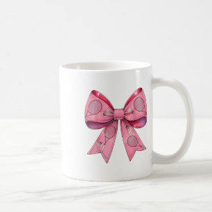 Coquette Bow Badminton Shuttle Racket Pink Ribbon Coffee Mug