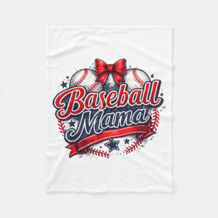 Coquette Bow Baseball Mama Game Day Mama Sport Fleece Blanket