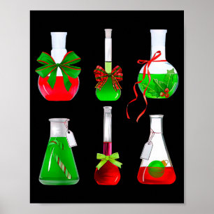 Coquette Bow Beakers Chemistry Lab Tech Scientist Poster