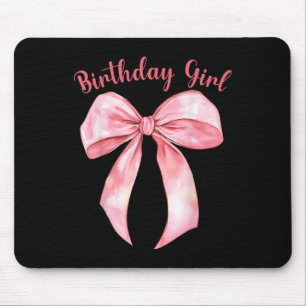 Coquette Bow Birthday Girls Aesthetic Girly Birthd Mouse Mat