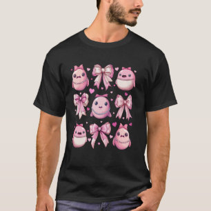 Coquette Bow Blobfish Funny Fish Pink Ribbon Girl T-Shirt
