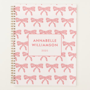 Coquette Bow Blush Pink Planner