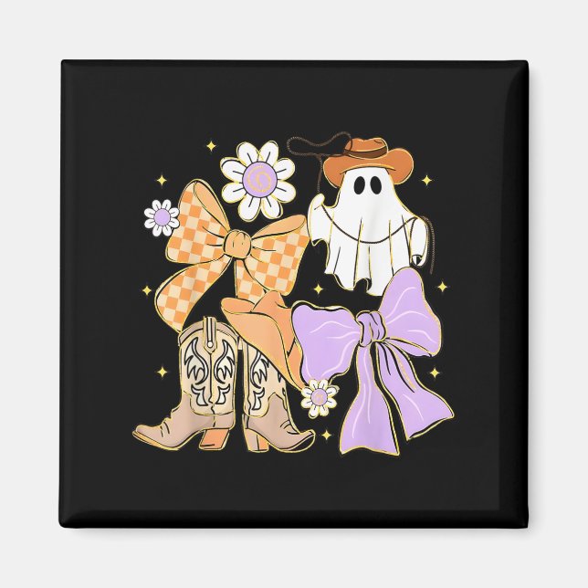 Coquette Bow Boo Ghost Boots Western Cowboy Cowgir Magnet (Front)