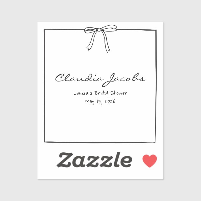 Coquette Bow Bridal Shower Custom Name Place Card  (Sheet)