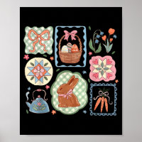 Coquette Bow Bunny Eggs Funny Rabbit Flower Happy