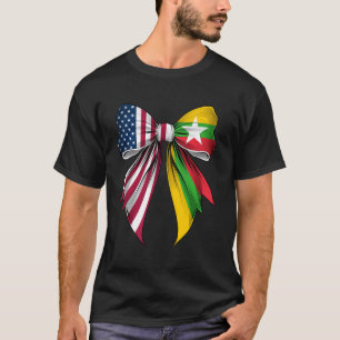 Coquette Bow Burma Roots Heritage Burmese Pride Ha T-Shirt