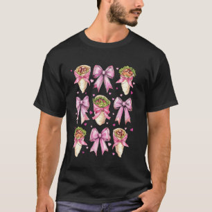 Coquette Bow Burritos Mexican Food Girl Mum Pink M T-Shirt