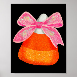 Coquette Bow Candy Corn Women Girls Kids Halloween Poster