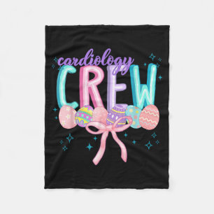 Coquette Bow Cardiology Crew Egg Bunny Easter Fleece Blanket