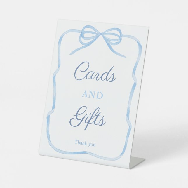 Coquette Bow Cards And Gifts Bridal Shower 8x10 Pedestal Sign (Front)