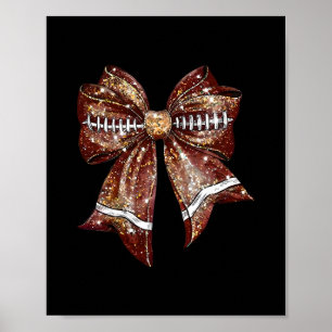 Coquette Bow Cheer American Footll Game Day Thanks Poster