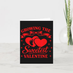 Coquette Bow Cherry Heart Valentine Pregnancy Reve Card