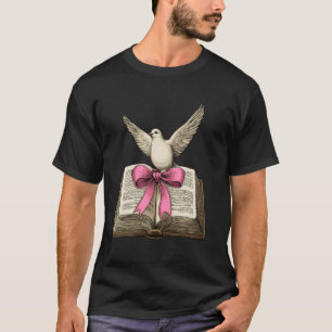 Coquette Bow Christian Pastor Bible Dove Mum Mothe T-Shirt