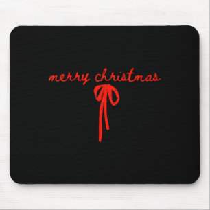 Coquette Bow Christmas Merry Christmas Xmas Family Mouse Mat