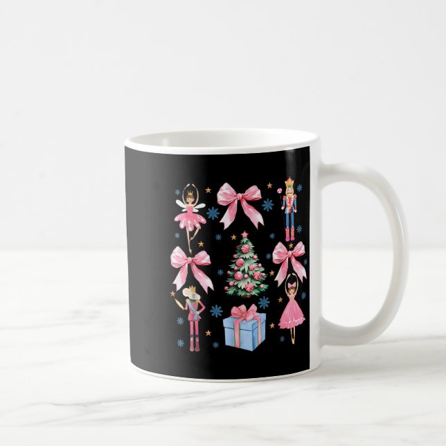 Coquette Bow Christmas Nutcracker Ballet Festive W Coffee Mug (Right)